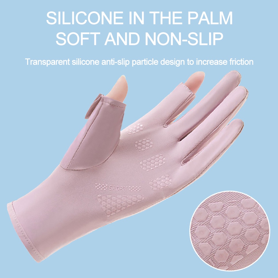 GTUBIKE Găng tay chống nắng UPF50+ bằng lụa lạnh thoáng khí chống trượt có thể chạm màn hình cảm ứng thời trang unisex