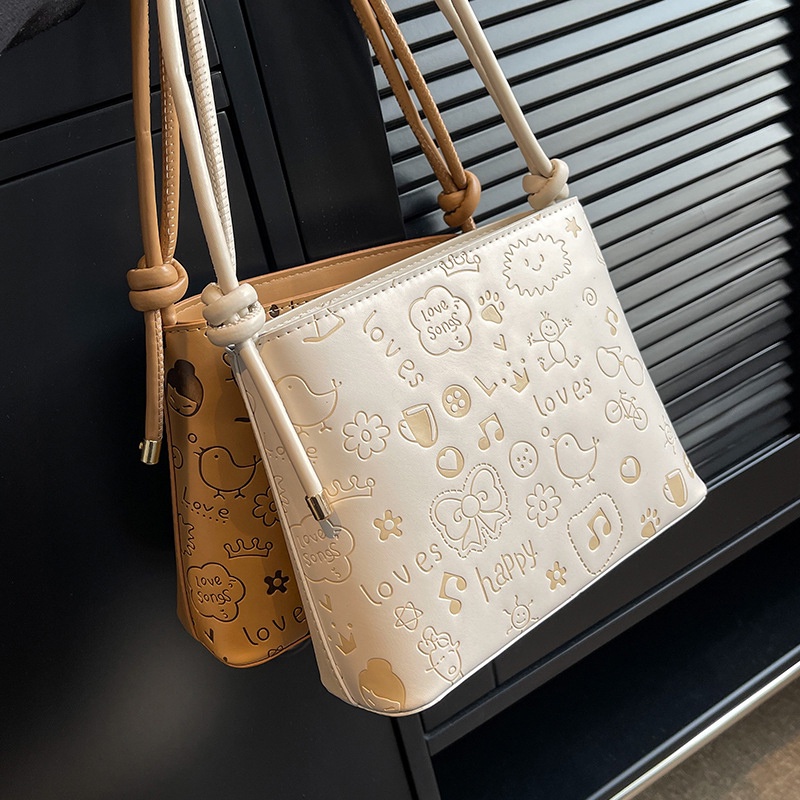 Túi Đeo Vai Màu Trơn In Họa Tiết Đơn Giản Thời Trang Dễ Phối Đồ Cho Nữ