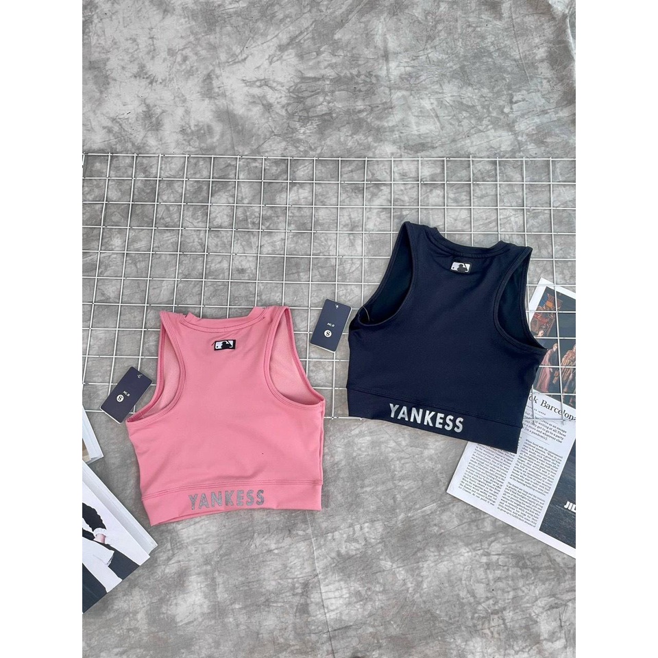 Áo Tập Thể Thao Kèm Mút Ngực Co Giãn In Logo N Y Dn.Storevnxk