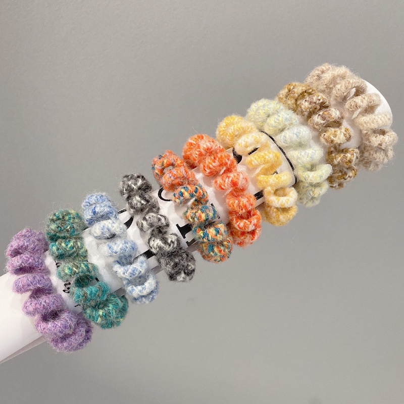Dây Cột Tóc Dạng Xoắn Bằng Len Nhiều Màu Sắc