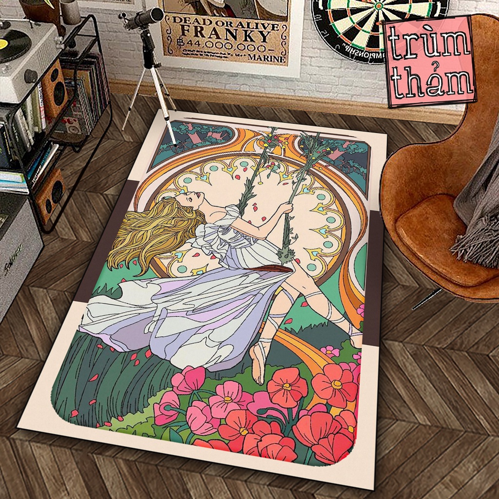 Thảm Trang Trí Jmcase Công Chúa Princess Tranh Vẽ Hoạt Hình Cartoon X Decor Phòng Ngủ Phòng Khách Văn Phòng