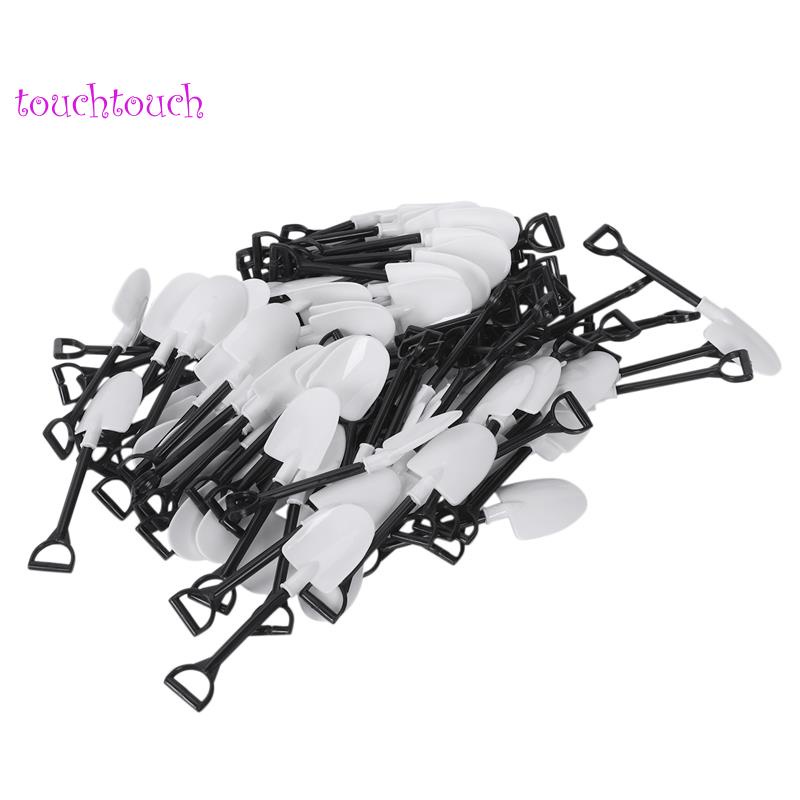 Bộ 100 Xẻng Nhựa Mini Hình Xẻng Xúc Kem Dùng Một Lần Trang Trí Bánh Kem