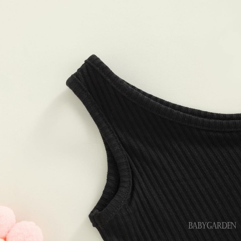 Set Áo Hai Dây Dệt Kim In Chữ + Chân Váy Lưới Thời Trang Cho Bé Gái 6 Tháng-4 Tuổi