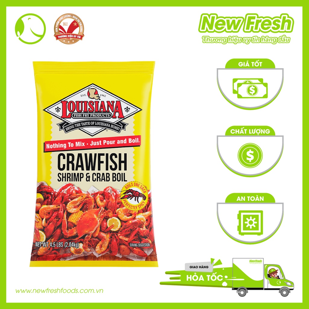 BỘT GIA VỊ LOUISIANA CRAWFISH SHRIMP & CRAB BOIL - 2.04KG [Giao Nhanh HCM]