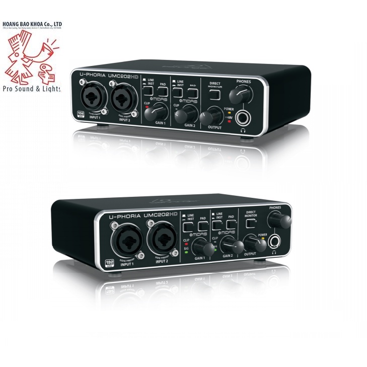 UMC202HD Sound Card Behringer -Giao diện card âm thanh 2x2, 24-Bit / 192 kHz USB / MIDI