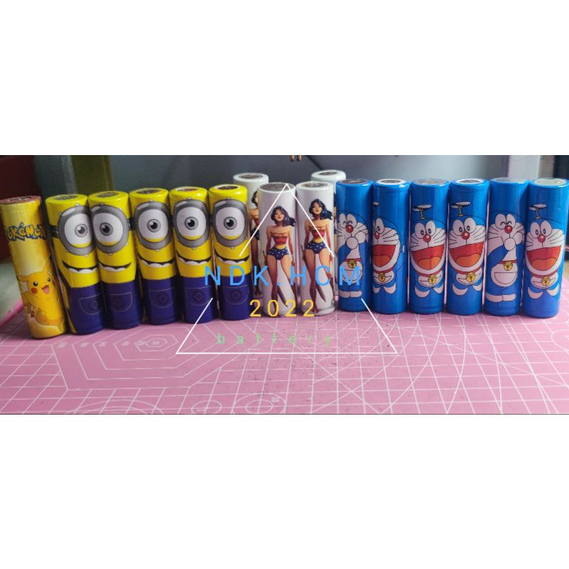 cell pin 18650 bọc sẵn skin cho sạc dự phòng dung lượng cao. chuẩn dung lượng . đóng khối free