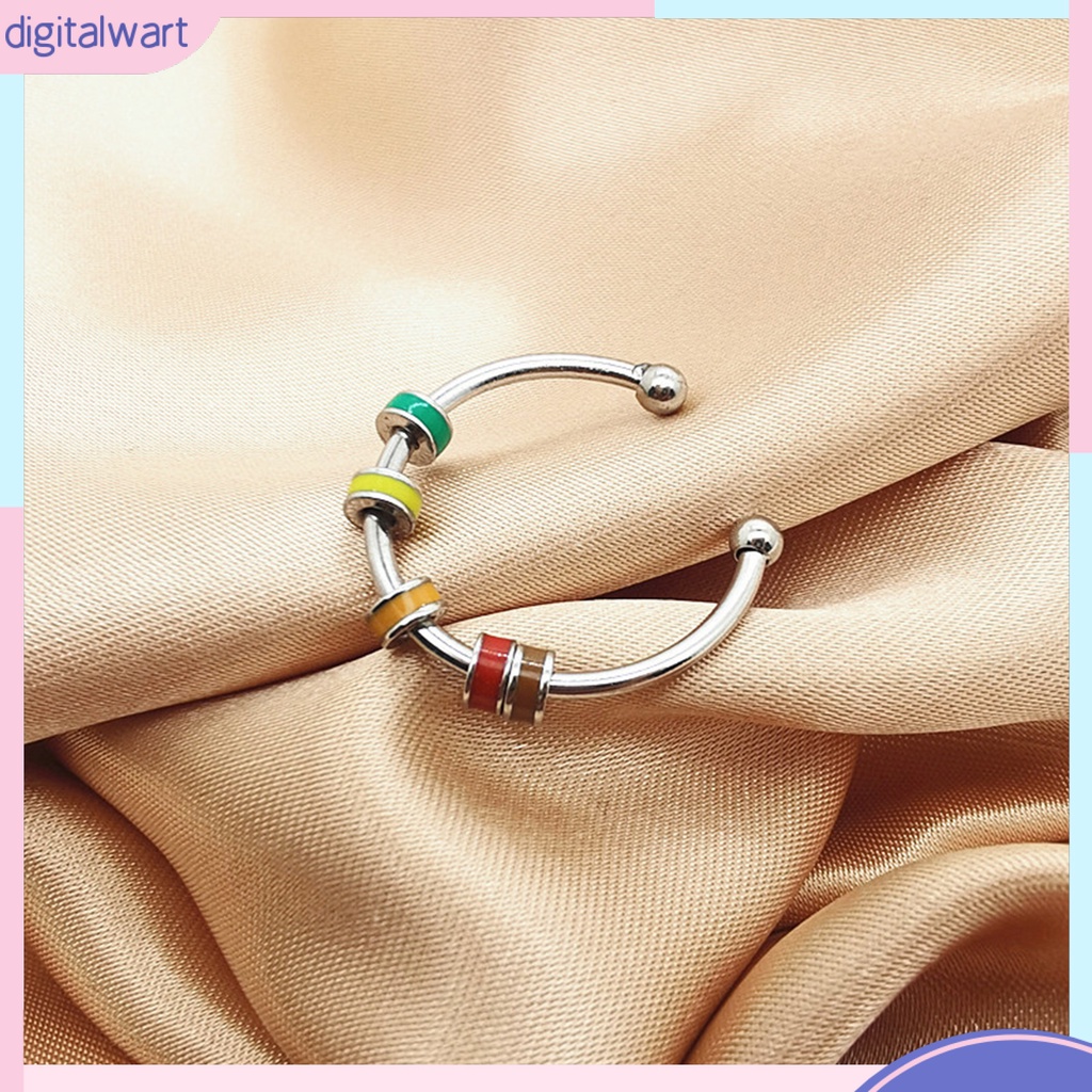 Nhẫn Hở Bằng Thép Không Gỉ Đính Hạt Resin Giải Tỏa Căng Thẳng Cho Văn Phòng