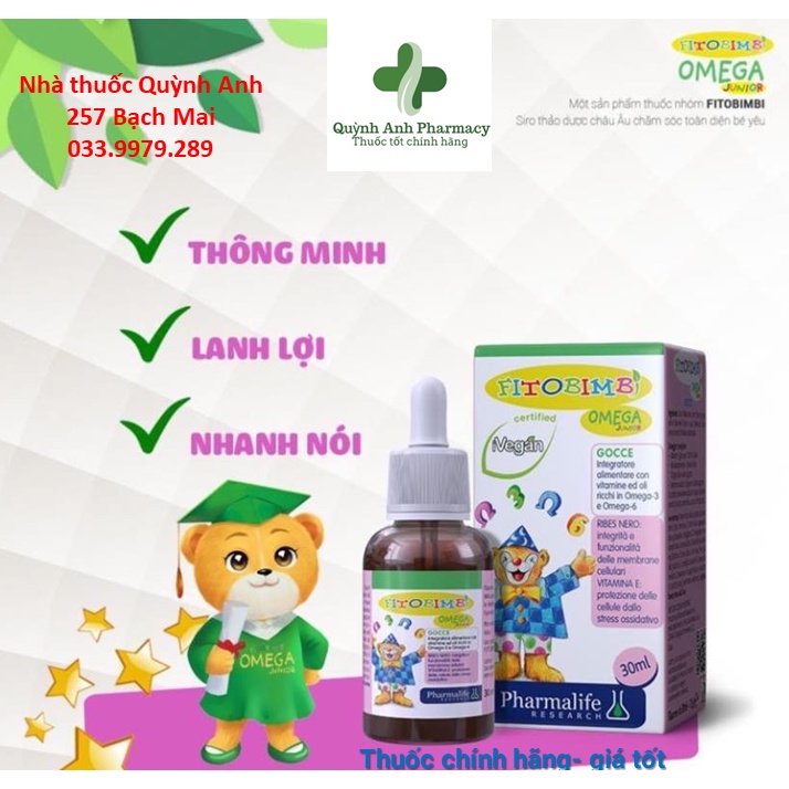 FITOBIMBI OMEGA JUNIOR BỔ SUNG DHA VÀ OMEGA GIÚP PHÁT TRIỂN NÃO BỘ VÀ MẮT CHO BÉ | NHẬP KHẨU CHÍNH HÃNG Ý