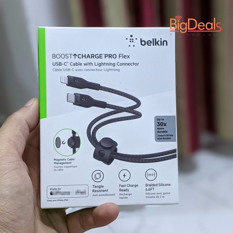 Cáp C-L Belkin boost charge pro flex New 2M , BigDeals VN