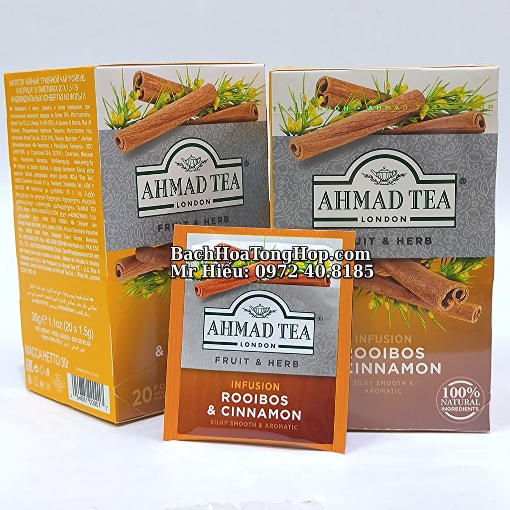 Trà Ahmad Rooibos và Quế hộp 20 gói