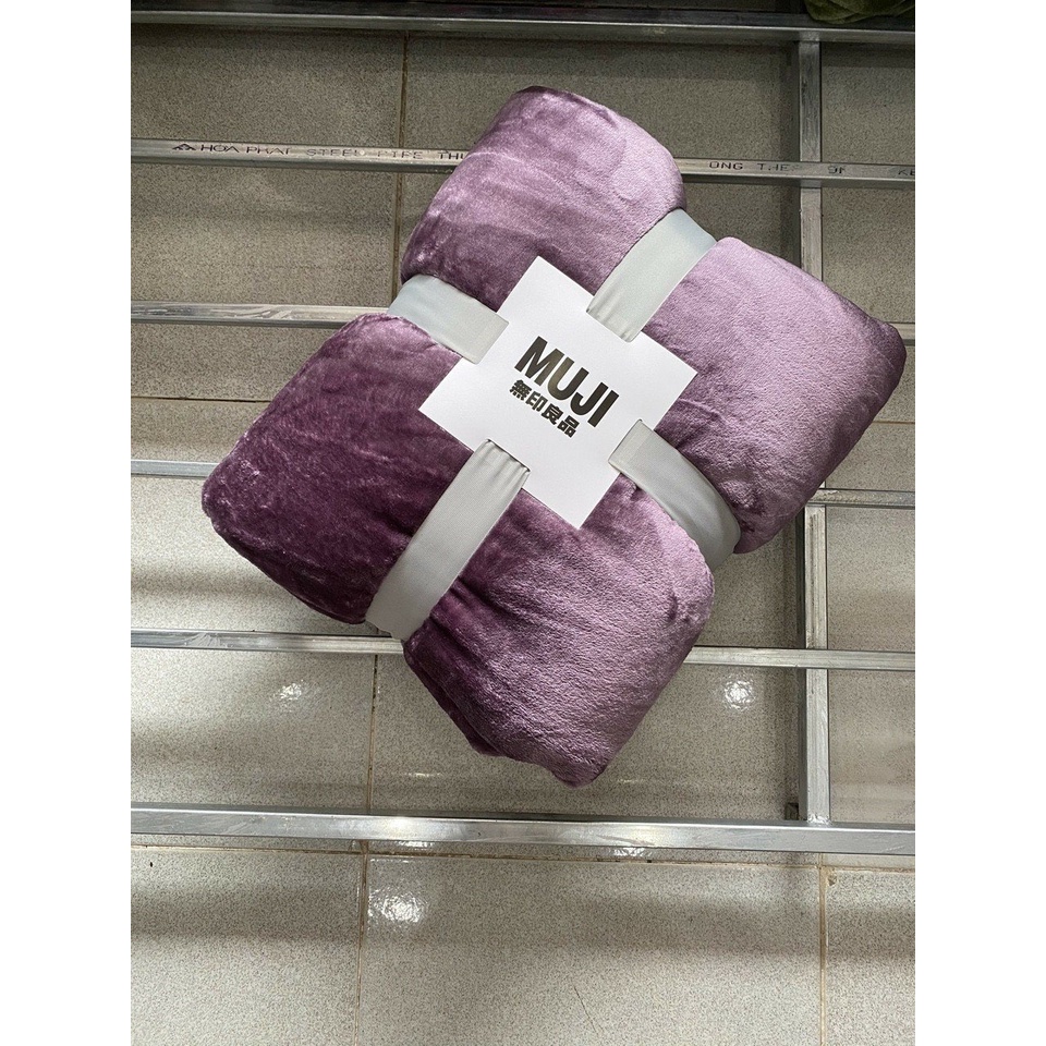 (Freeship 50k) ️🎊 Chăn lông nhung tuyết Muji siêu mềm mịn, mền siêu mềm mại lông thỏ cao cấp 2m3 màu Tím hồng