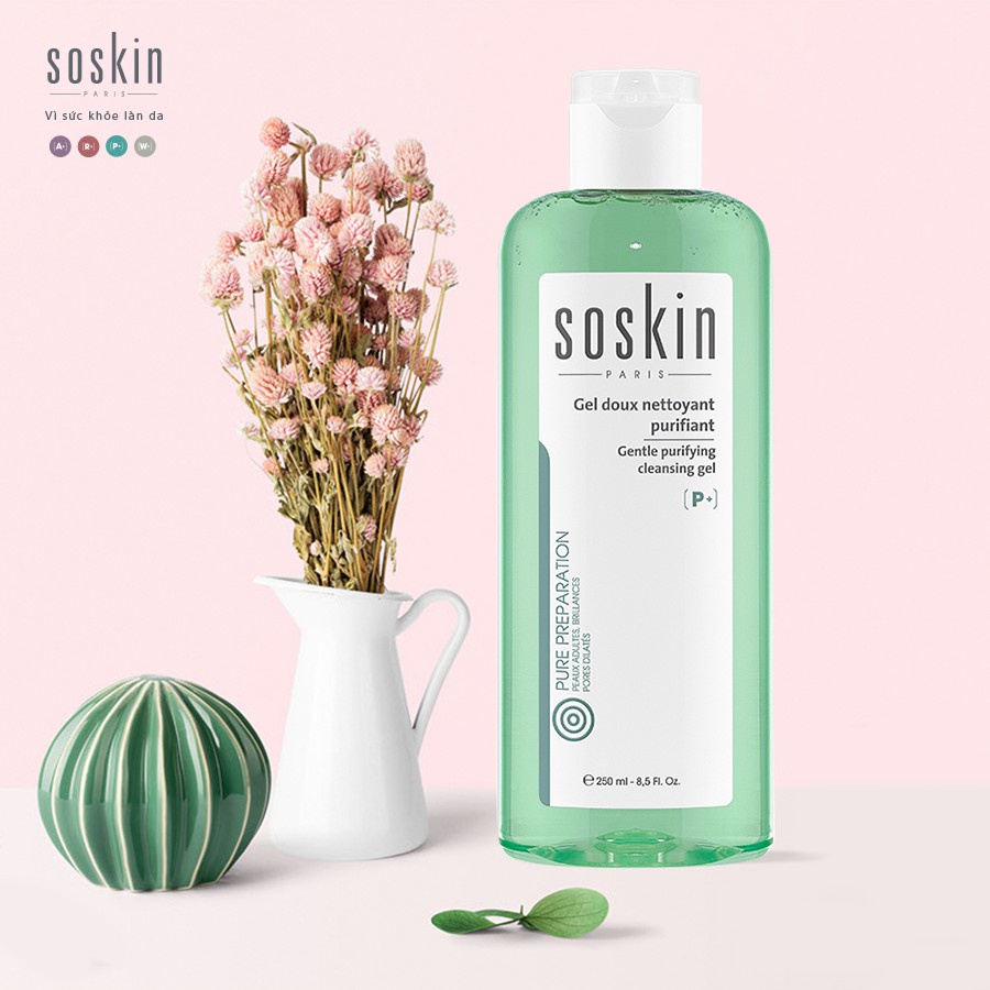 GEL RỬA MẶT SOSKIN PURIFYING CLEANSING GEL 250ml - BS NGHĨA