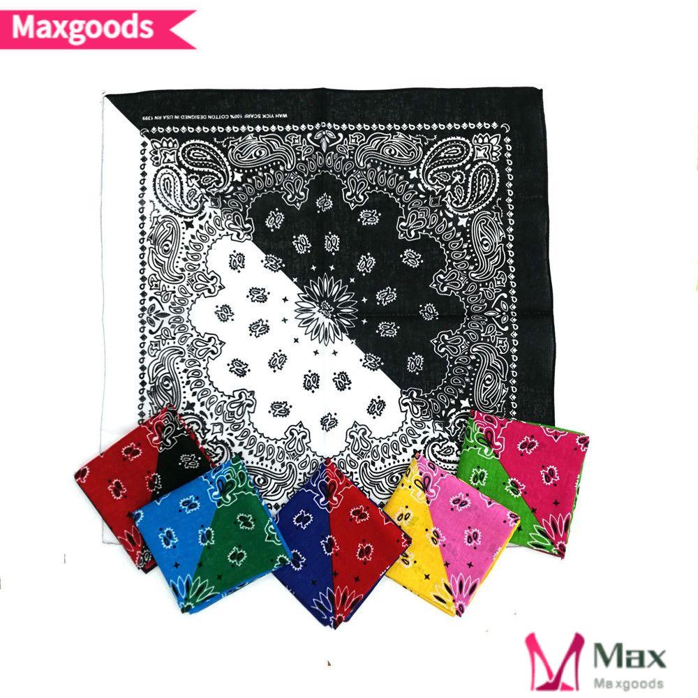 Khăn Bandana Hình Vuông Chất Liệu Cotton In Hoa Phong Cách Hip Hop Thời Trang