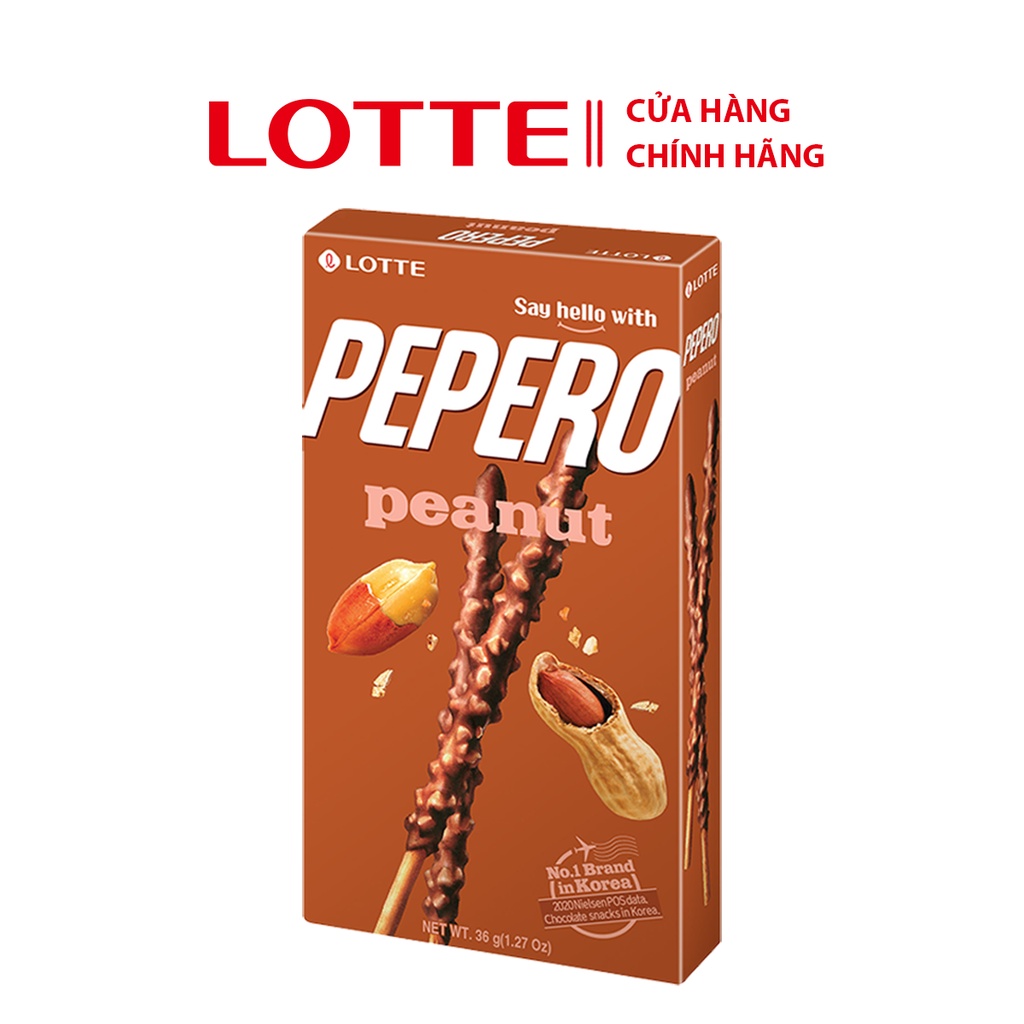 Bánh que Lotte Pepero vị Đậu Phộng 36g