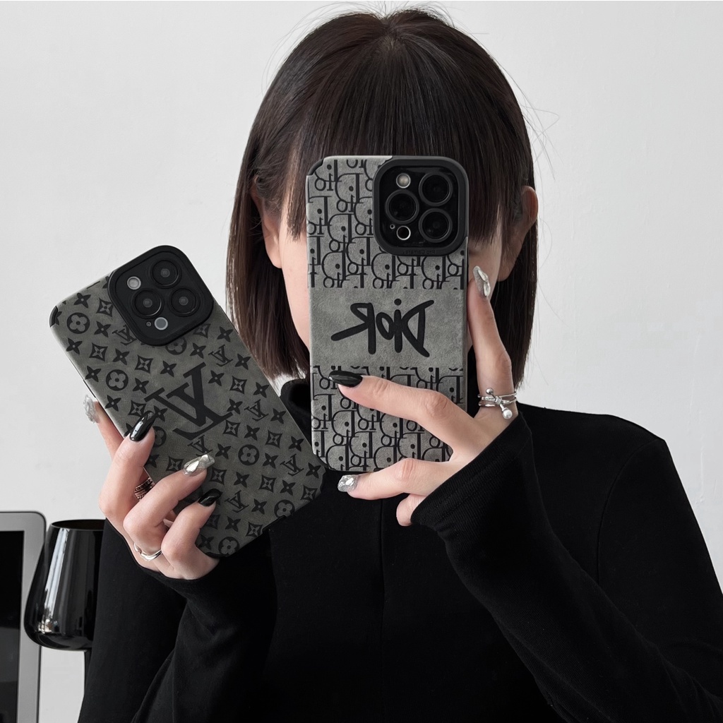 Ốp Điện Thoại Bằng Da Màu Trơn Thời Trang Cho iPhone 14 11 XR 12 X 13 Pro Max