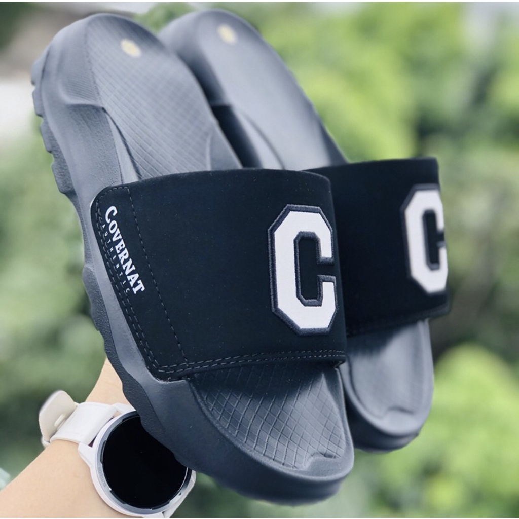 Dép covernat C -FREESHIP + chọn tăng 1 size- thể thao quai ngang nam nữ đế độn 4-5cm, đế Api bền không bám lún