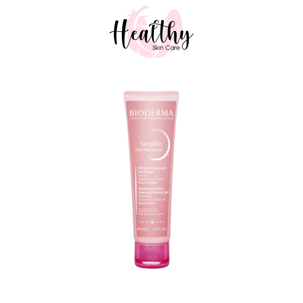 Sửa Rửa Mặt Bioderma Tạo Bọt Dạng Gel Dành Cho Da Nhạy Cảm Sensibio Gel Moussant 45ml