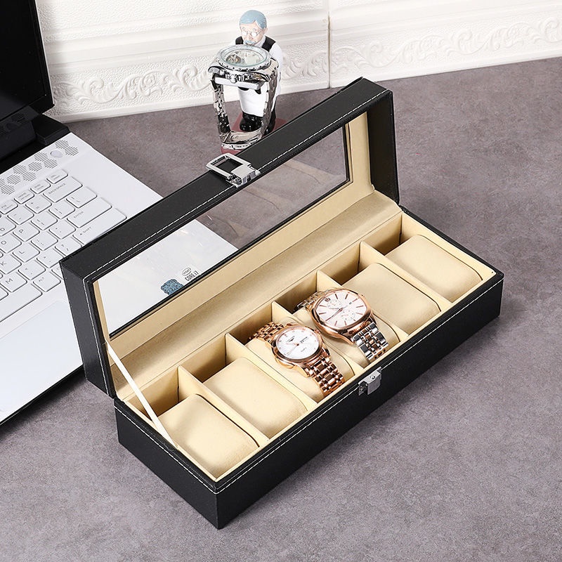 Hộp Đựng Đồng Hồ 3 / 6 / 10 / 12 Ngăn Bằng Da PU Chống Bụi / Nước Tiện Dụng