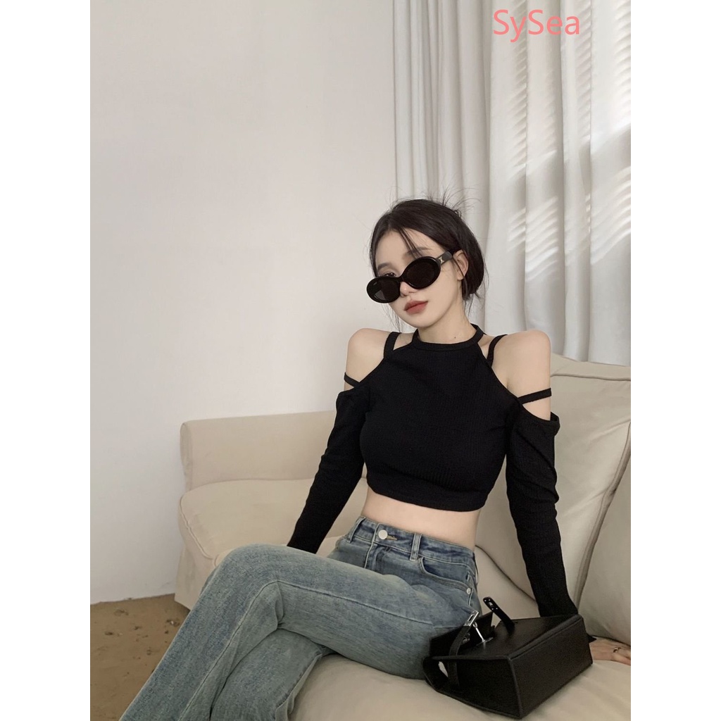 Áo Croptop Trễ Vai Dáng Ôm Thời Trang Dành Cho Nữ