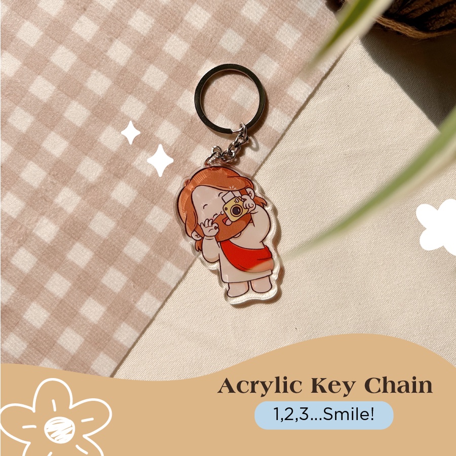 Móc khoá CHÚA GIÊSU - 1,2,3...SMILE! - BÚT CHÌ CÙN - quà tặng Công giáo - thiết kế độc quyền