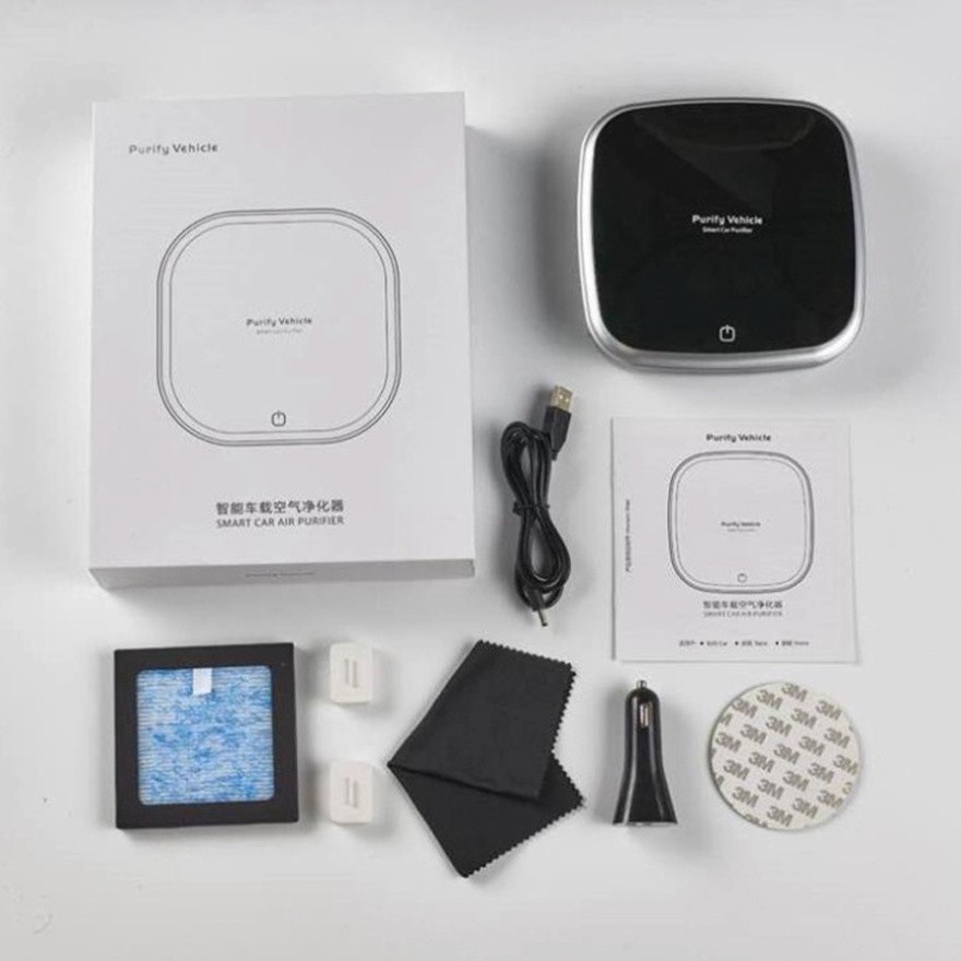 Máy lọc không khí ô tô, xe hơi, chống say xe, lọc bỏ khói và bụi mịn PM2.5 và tạo ion và khử mùi hôi - Bảo hành 6 Tháng.