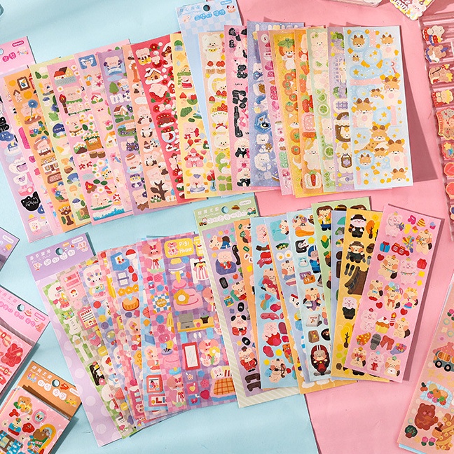 Set 10 Sticker Hoạt Hình Chống Thấm Nước Dễ Thương Cho Bé