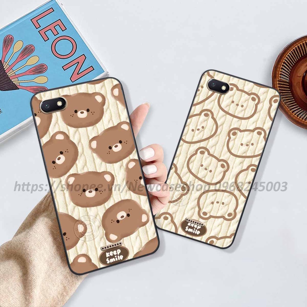 Ốp lưng Xiaomi Redmi 4A / 5A / 6A / 5X / Mi A1 / 6 in hình họa tiết len Bear Cute