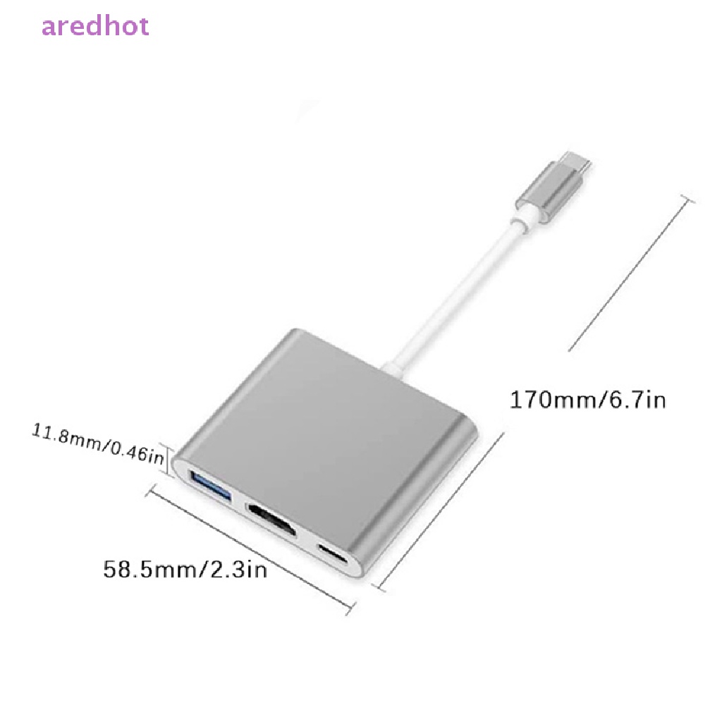 Bộ Chia Cổng USB Type C Sang HDMI 3 Trong 1 4K HDMI USB 3.0 PD Mới