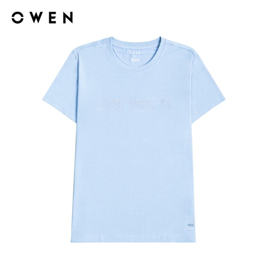 OWEN - Áo Tshirt ngắn tay Body Fit Xanh nhạt - TSN231427