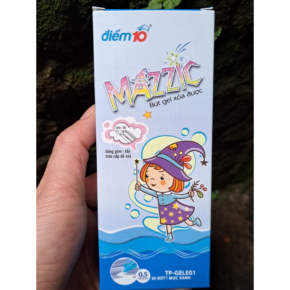 01 Hộp 20 Cây Bút Gel Xóa Được Mực Xanh MAZZIC TP-GELE01 Ngòi 0.5mm
