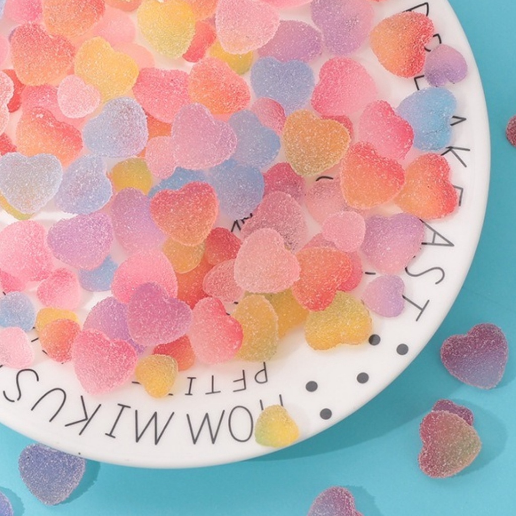 Set 10 Hạt Nhựa Resin Màu Gradient Hình Ngôi Sao Hoạt Hình Trang Trí Ốp Điện Thoại