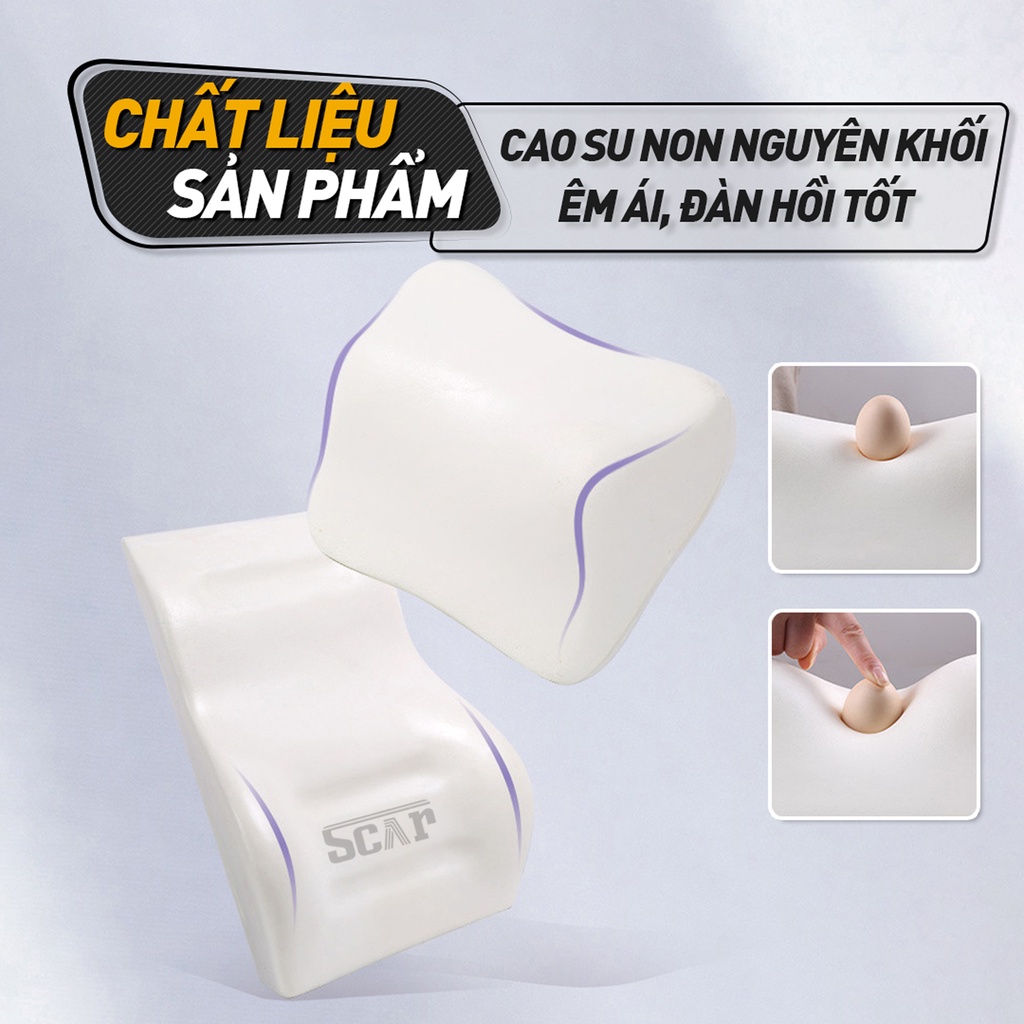 Gối tựa đầu và lưng cao su non để ghế ô tô, văn phòng S039