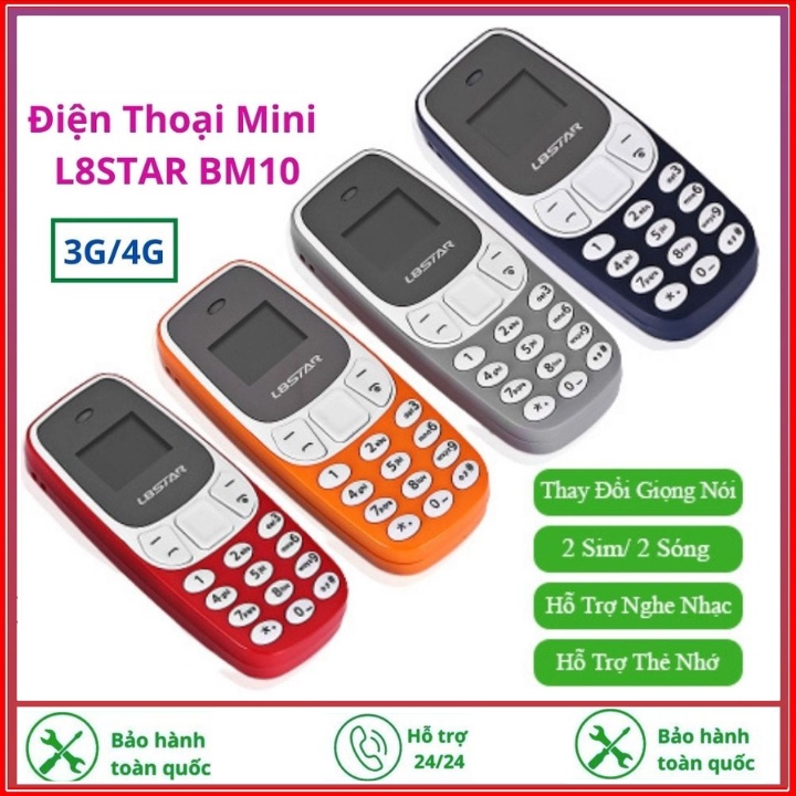 Điện thoại mini L8STAR BM10 siêu nhỏ, 2 sim 2 sóng siêu nhỏ, đổi giọng nói, kết nối bluetooth, nghe nhạc,có thẻ nhớ