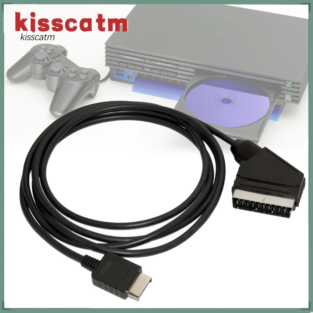 (HOT) Dây CáP KếT NốI 1.8m RGB Scart TV AV Cho Sony Playstation PS2 3