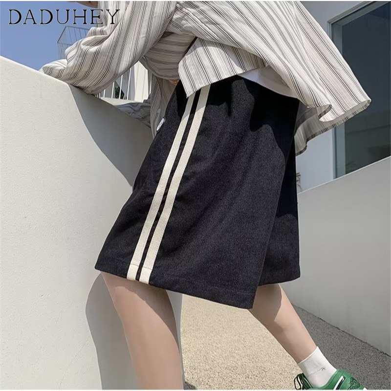 DaDuHey 2023 New Hong Kong Style Straight Casual Pants Men's and Women's Corduroy Loose Track Pants Sweatpants