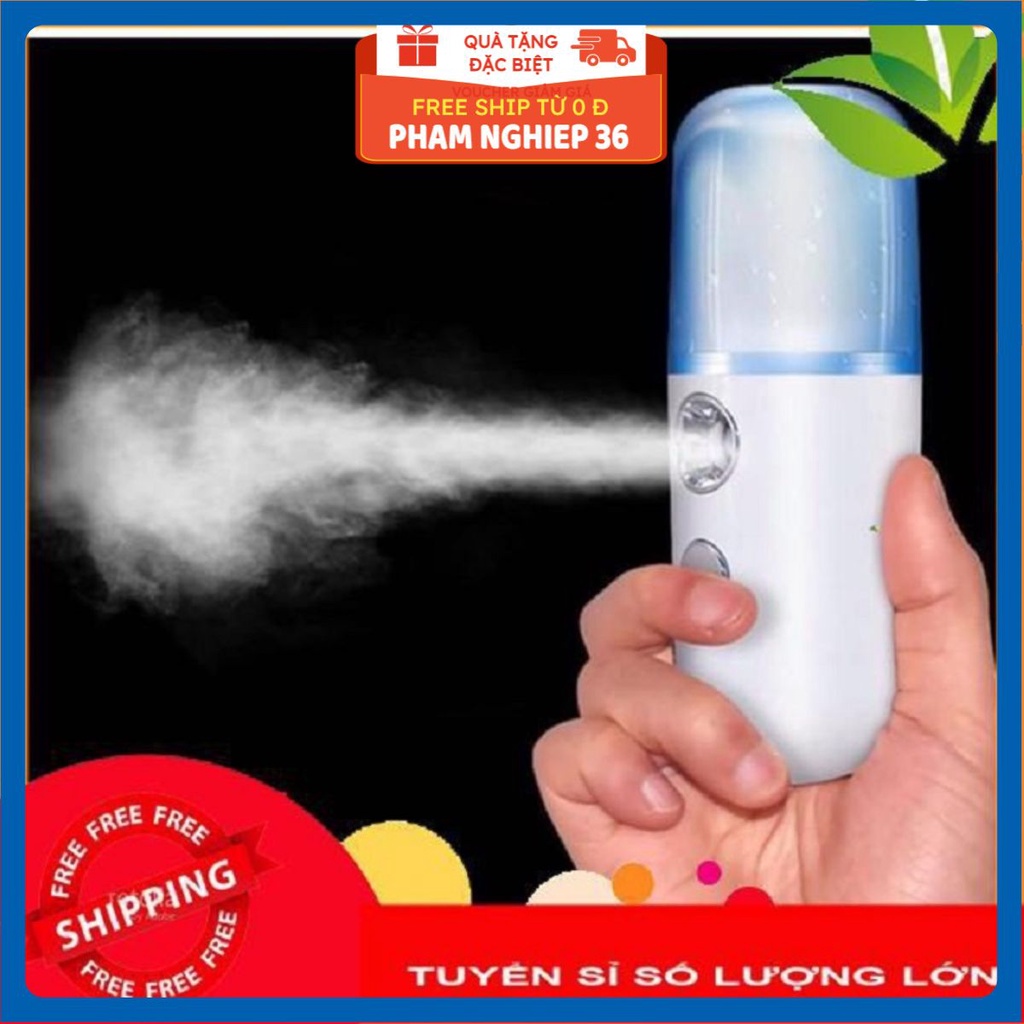 Máy phun sương mini 🌳PHAMNGHIEP36🌳 Máy tạo ẩm cầm tay- xông mặt sử dụng pin sạc