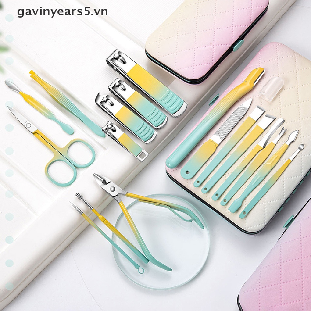 Bộ 10 / 12 / 18 Món Kềm Cắt Móng Tay Bằng Thép Không Gỉ Kèm Hộp Đựng