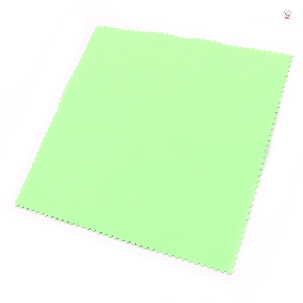 Khăn Lau Đánh Bóng Nhạc Cụ Hai Mặt 15cm * 15cm Bằng Sợi Micro Mềm Mại Màu Xanh Lá Dành Cho Guitar Bass Violin Piano