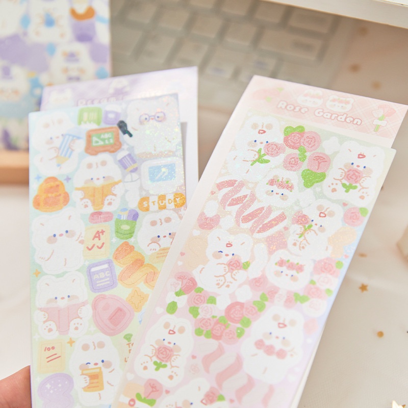 Miếng Dán PVC Mềm Trang Trí Thiệp Phong Cách Hàn Quốc 6 Kiểu Tùy Chọn