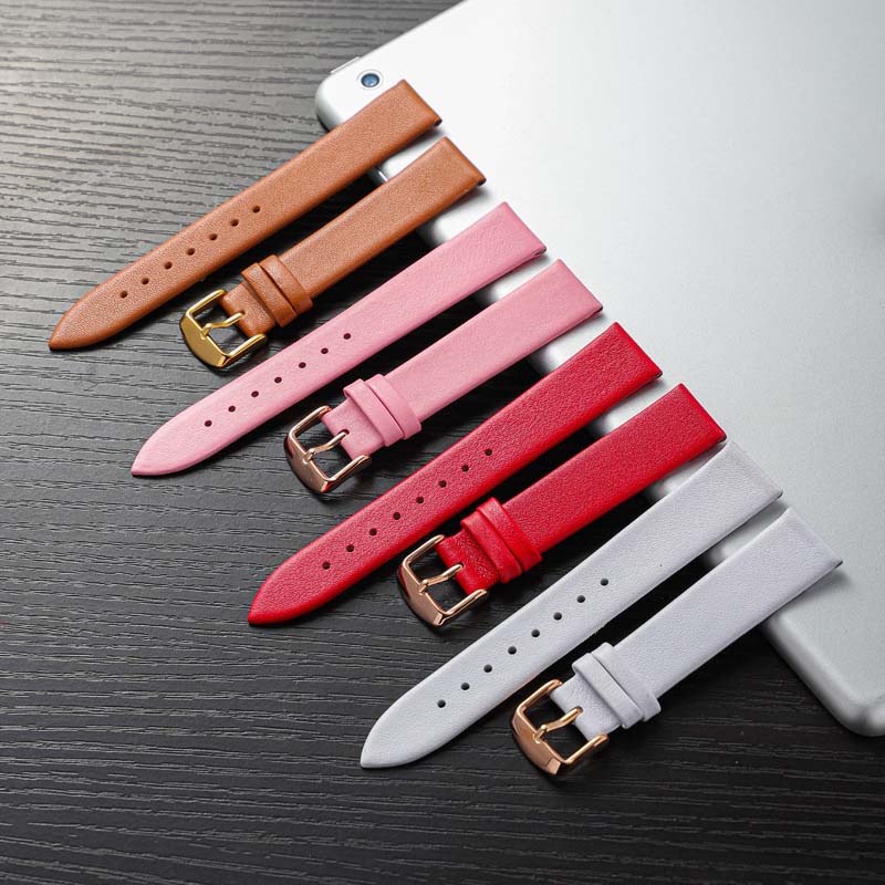 {DA NHẬP XỊN} Dây đồng hồ da bê mềm slim BO-21 chống thấm nước nhiều size 18 19 20 22mm (4 Màu)
