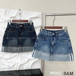 Chân Váy Jeans Gập Gấu