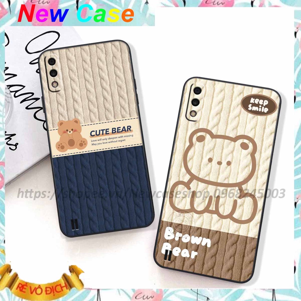 Ốp lưng Samsung A01 / A02 in hình họa tiết len Bear Cute