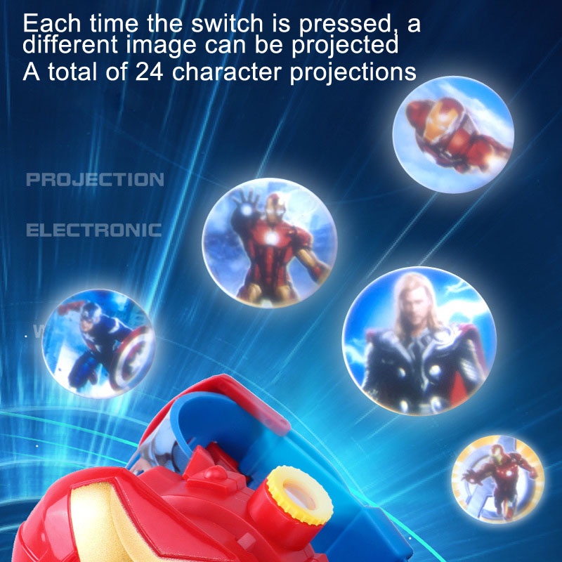 Đồng Hồ Chiếu Kỹ Thuật Số Nắp Lật Hình Spiderman Iron Man Marvel Quà Tặng Cho Bé Trai