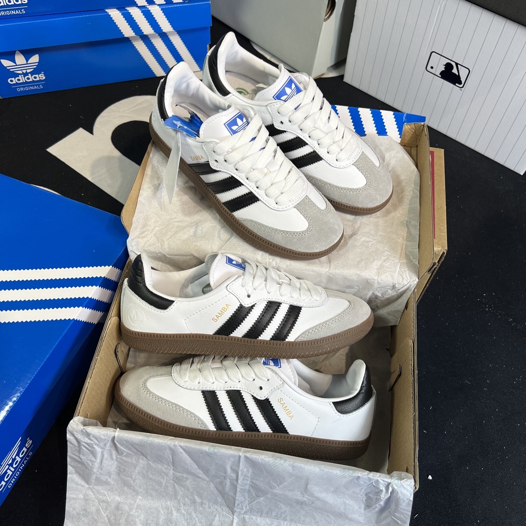 Giày Thể Thao/Giày Sneaker Adidas Samba OG Trắng Đế Nâu Lai Au Full Box. Tặng Box Bảo Vệ