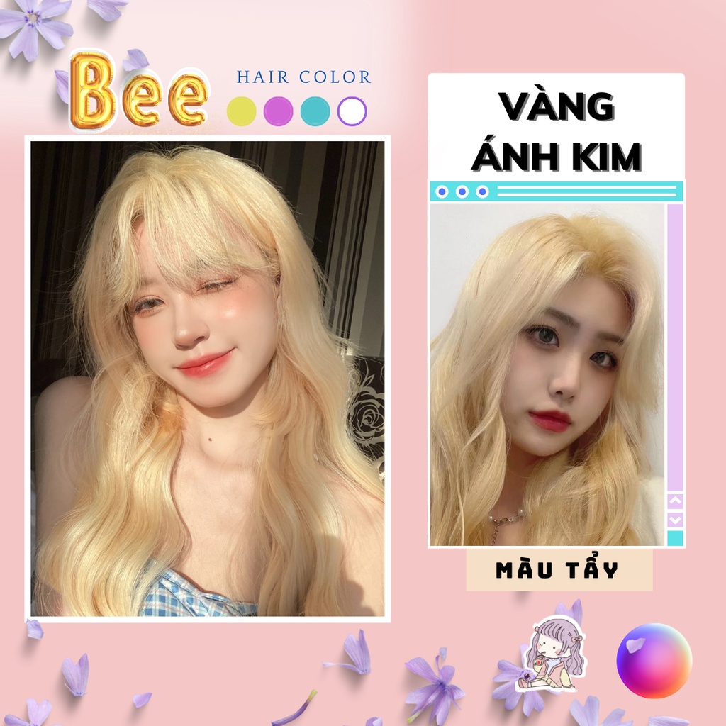 Thuốc nhuộm tóc màu VÀNG ÁNH KIM cần tẩy | Bee haircolor, Beehaircolor