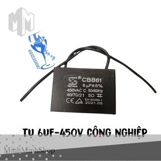 10 chiếc tụ quạt công nghiệp 6uf 450v cao cấp, tụ quạt công nghiệp bảo hành 3 tháng