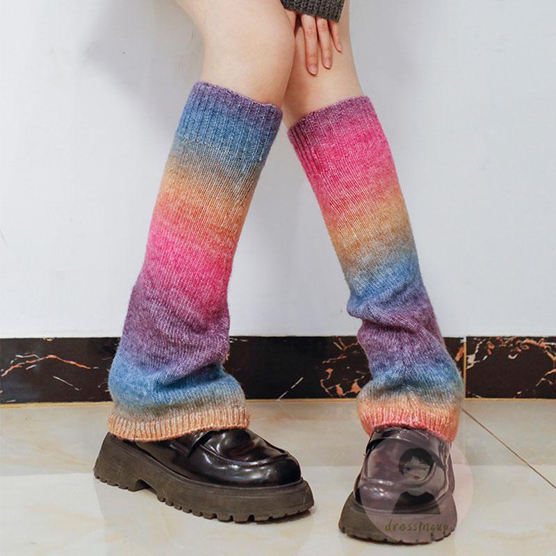 Vớ Len Dài Màu Sắc Cầu Vồng Thời Trang Dành Cho Nữ