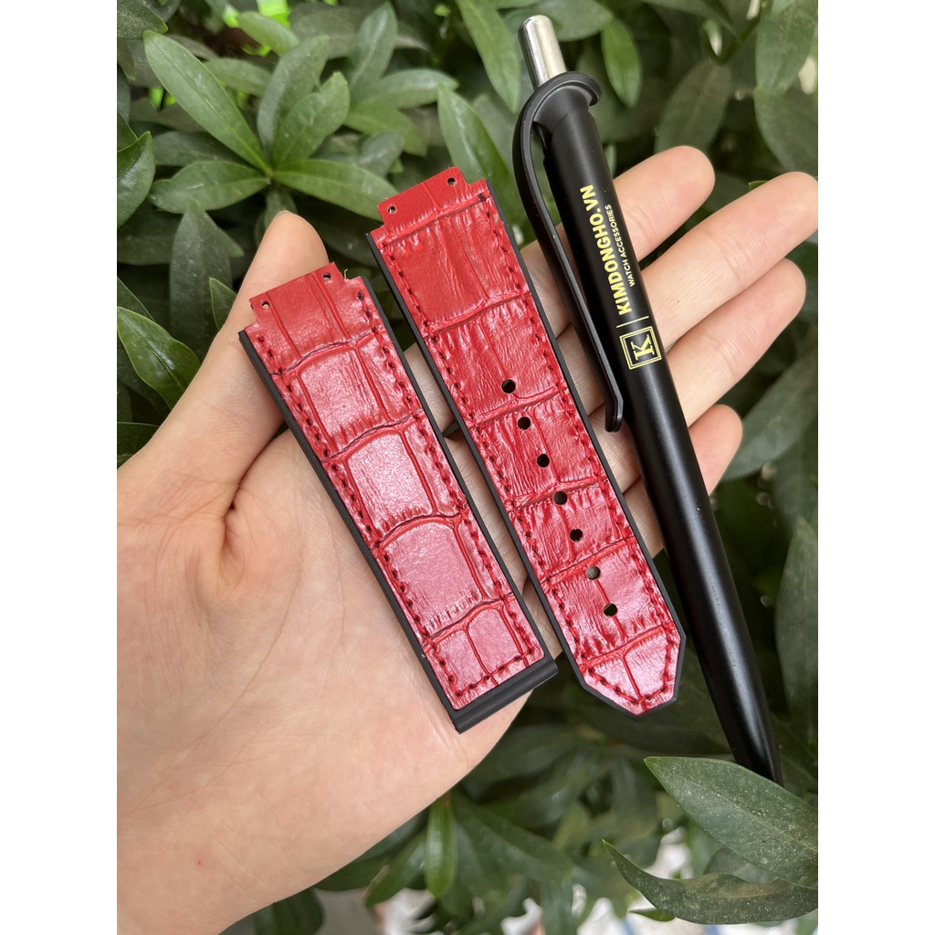 Dây Đồng Hồ H.U.B.L.O.T Nam Lót Da Vân Đỏ Case 38mm CÓ BẢO HÀNH