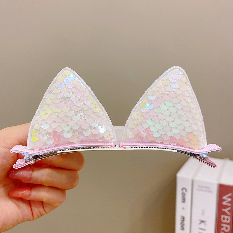 Kẹp Tóc Hình Tai Mèo Đính Kim Sa Dễ Thương Thời Trang 2022 Cho Bé Gái