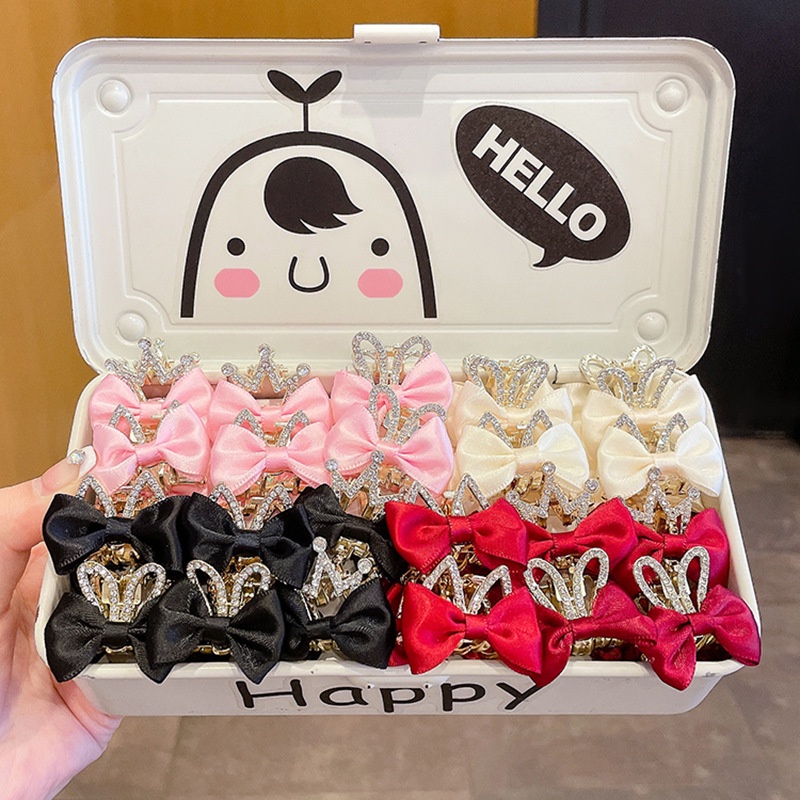 Set 2 Kẹp Tóc Nơ Nhỏ Đính Đá Dễ Thương Thời Trang 2023 Cho Bé